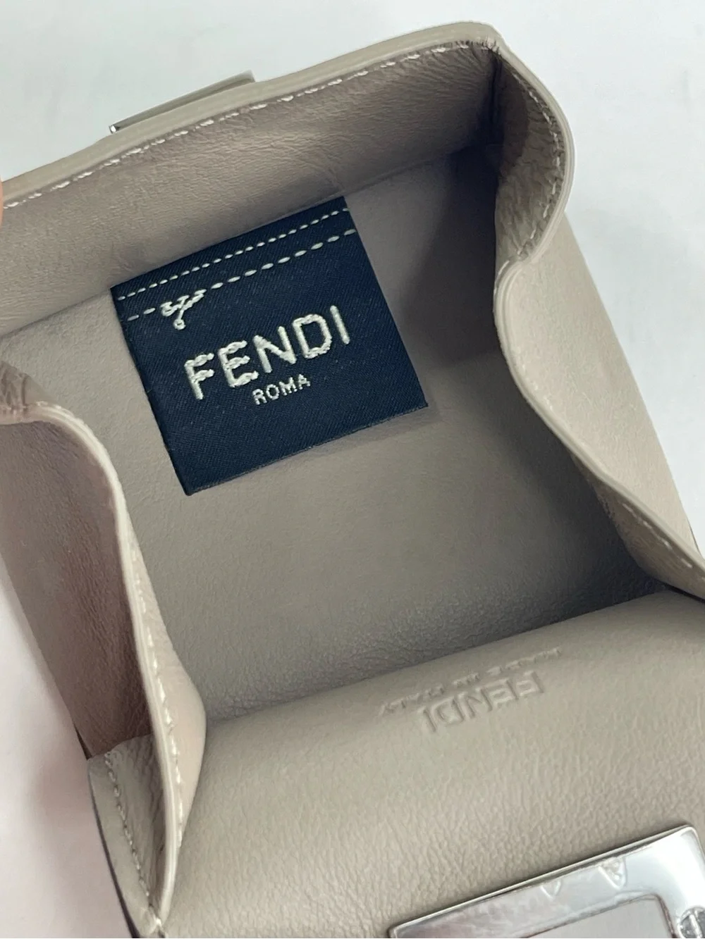 Fendi Pebbled Leather Compact Coint Wallet